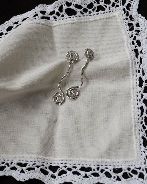 Fleur No. 1 ørering sølvbelagt