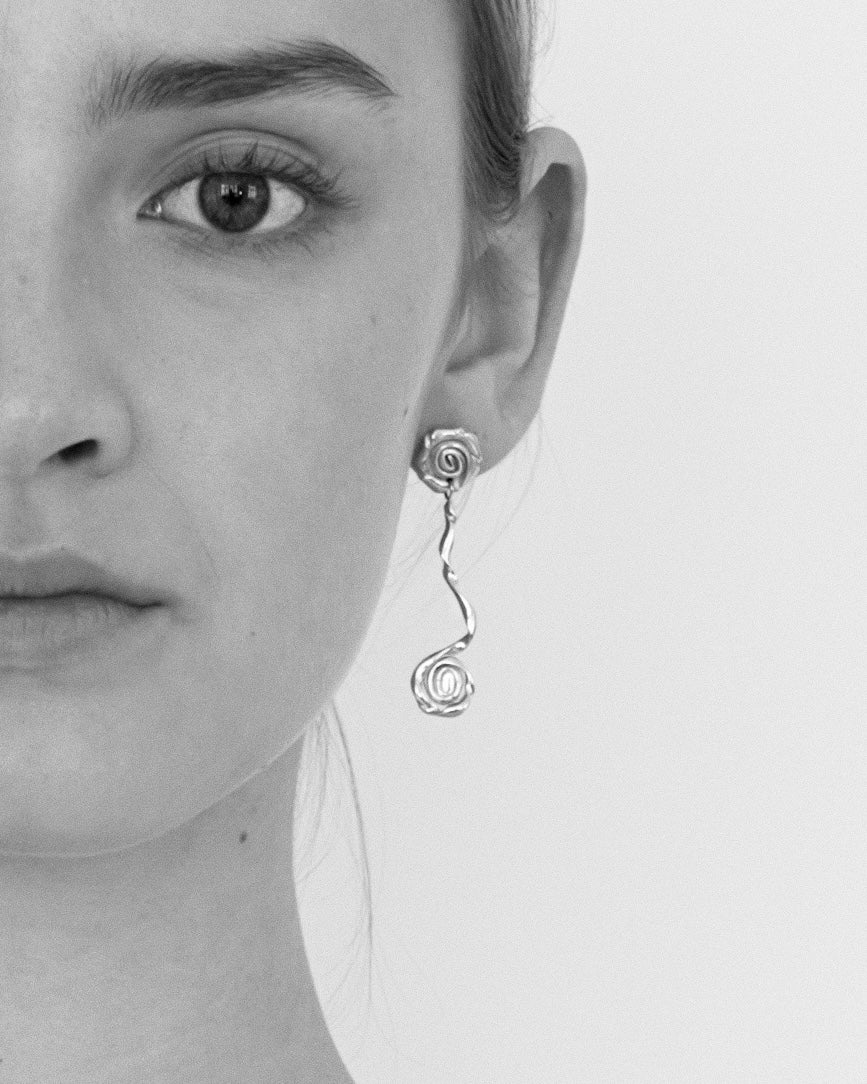 Fleur No. 1 ørering sølvbelagt