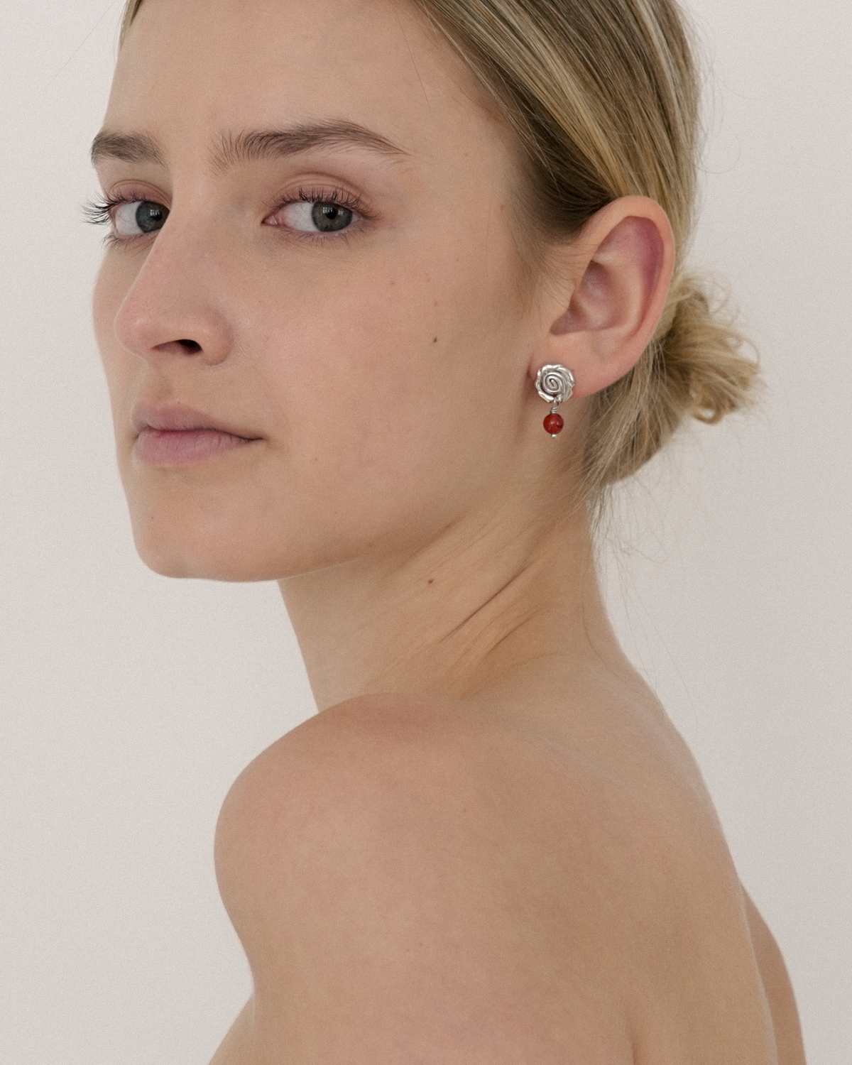 Fleur No. 2 ørering sølvbelagt