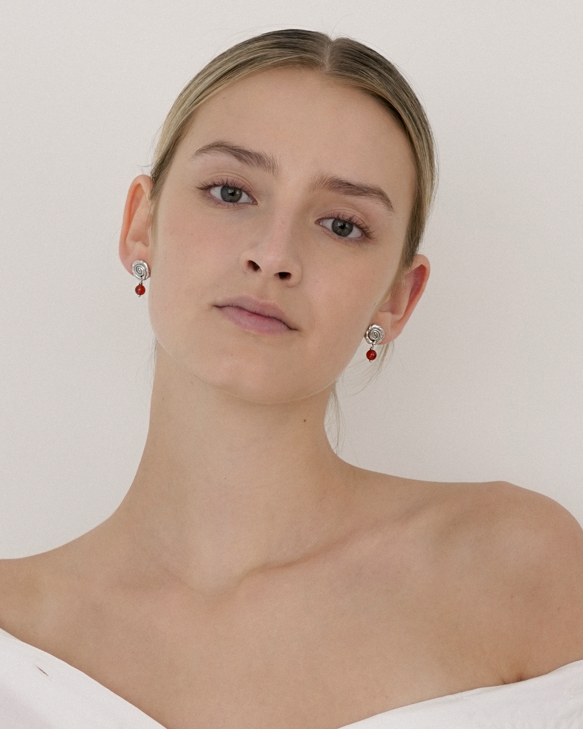 Fleur No. 2 ørering sølvbelagt