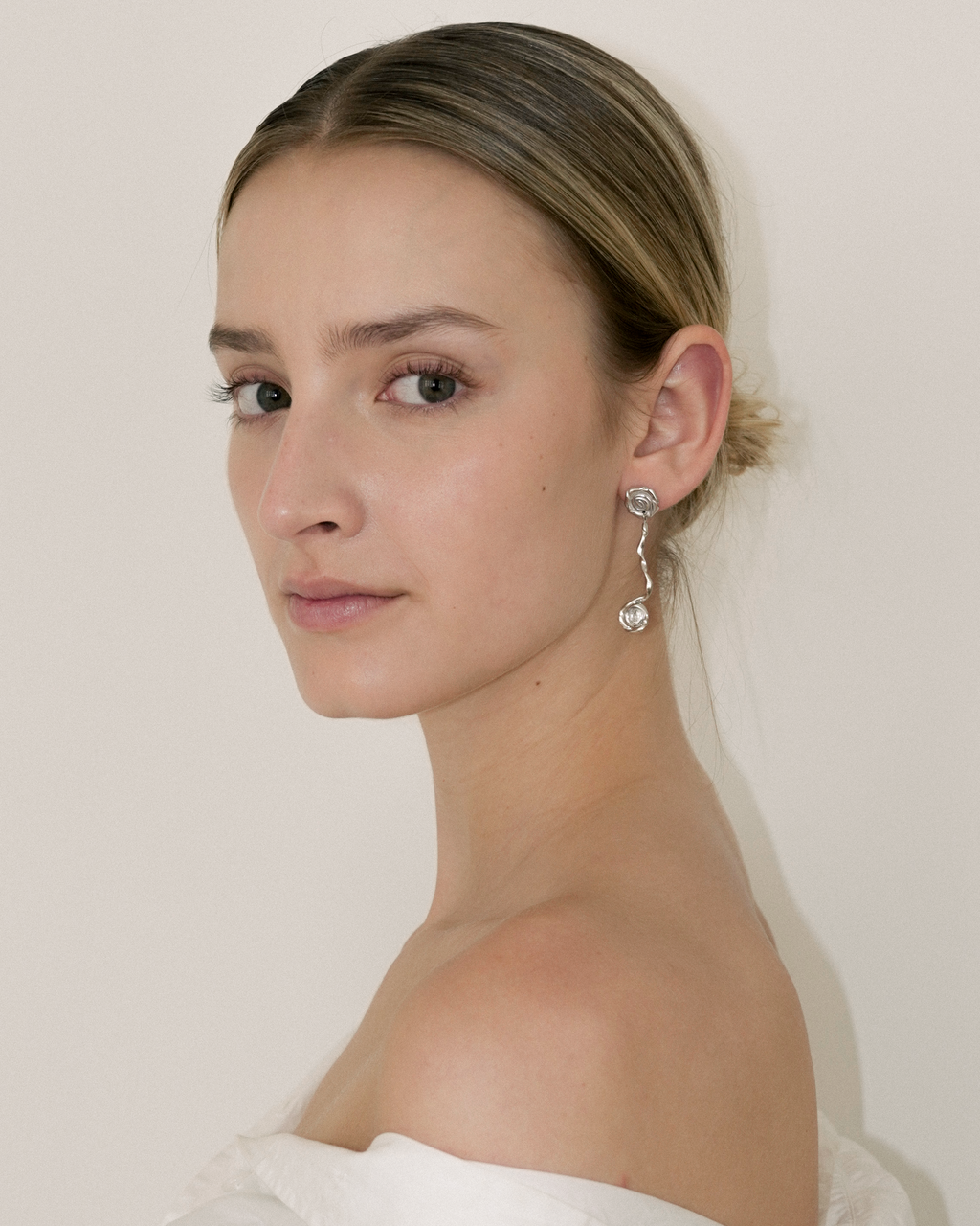 Fleur No. 1 ørering sølvbelagt