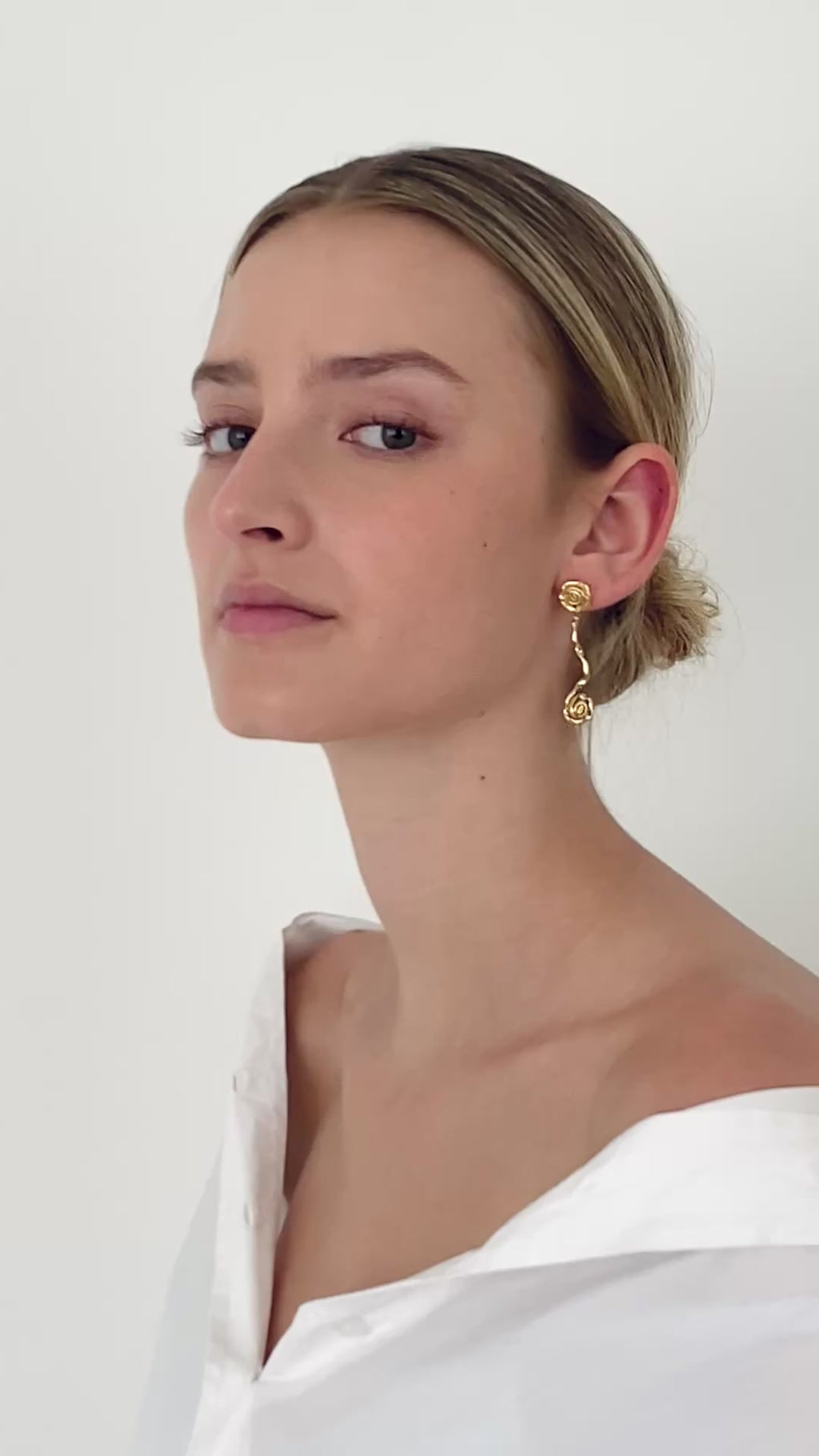Fleur No. 1 ørering guldbelagt